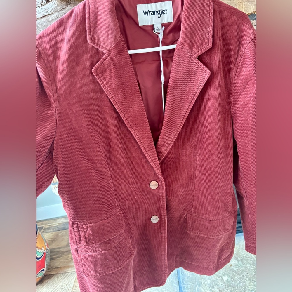BNWT Wrangler L women's corduroy rust blazer